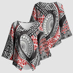 Aotearoa Maori Rugby Tribal Tattoo Kimono Sleeve Blouse Kowhaiwhai Taniko Patchwork Motifs - Aussie Hoodie