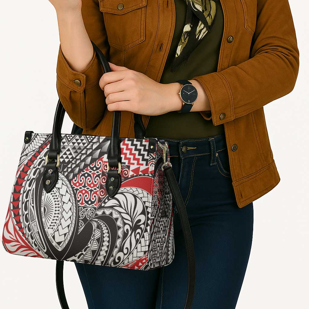 Aotearoa Maori Rugby Tribal Tattoo Leather Bag Kowhaiwhai Taniko Patchwork Motifs - Aussie Hoodie
