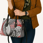 Aotearoa Maori Rugby Tribal Tattoo Leather Bag Kowhaiwhai Taniko Patchwork Motifs - Aussie Hoodie