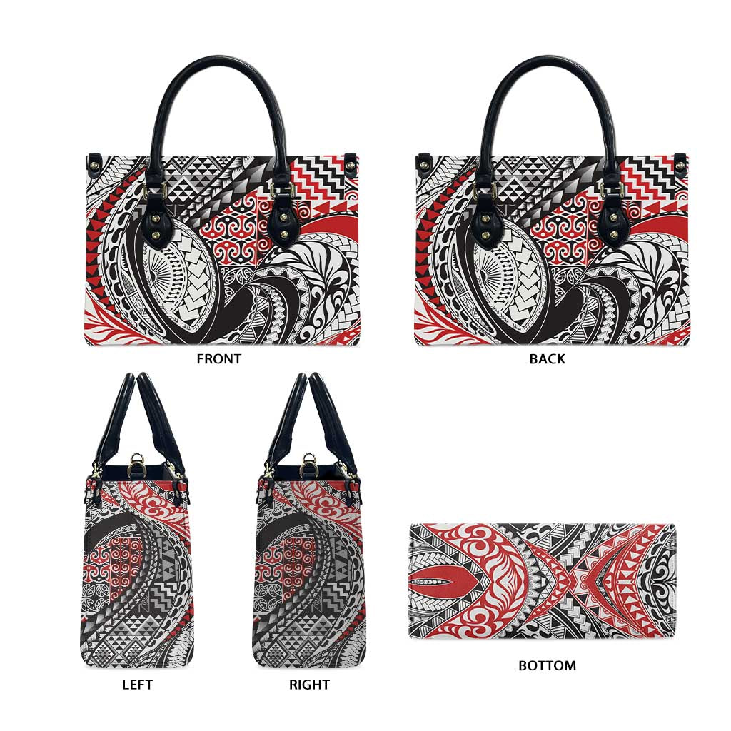 Aotearoa Maori Rugby Tribal Tattoo Leather Bag Kowhaiwhai Taniko Patchwork Motifs - Aussie Hoodie