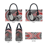 Aotearoa Maori Rugby Tribal Tattoo Leather Bag Kowhaiwhai Taniko Patchwork Motifs - Aussie Hoodie