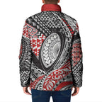 Aotearoa Maori Rugby Tribal Tattoo Padded Jacket Kowhaiwhai Taniko Patchwork Motifs - Aussie Hoodie
