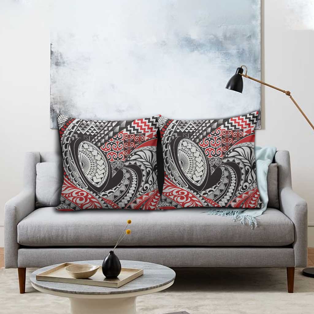 Aotearoa Maori Rugby Tribal Tattoo Pillow Cover Kowhaiwhai Taniko Patchwork Motifs - Aussie Hoodie