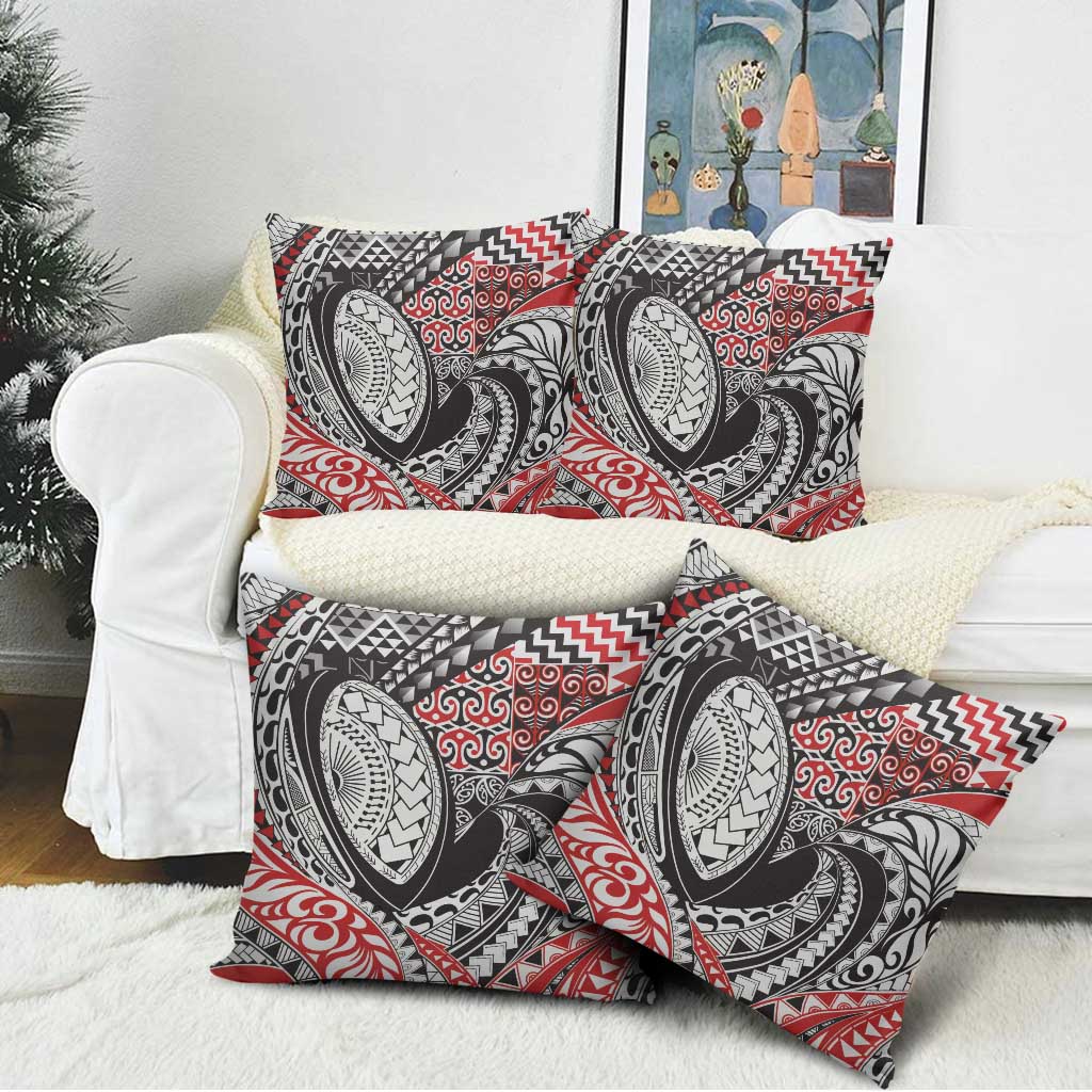 Aotearoa Maori Rugby Tribal Tattoo Pillow Cover Kowhaiwhai Taniko Patchwork Motifs - Aussie Hoodie