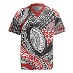 Aotearoa Maori Rugby Tribal Tattoo Rugby Jersey Kowhaiwhai Taniko Patchwork Motifs