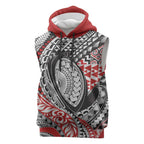 Aotearoa Maori Rugby Tribal Tattoo Sleeveless Hoodie Kowhaiwhai Taniko Patchwork Motifs - Aussie Hoodie