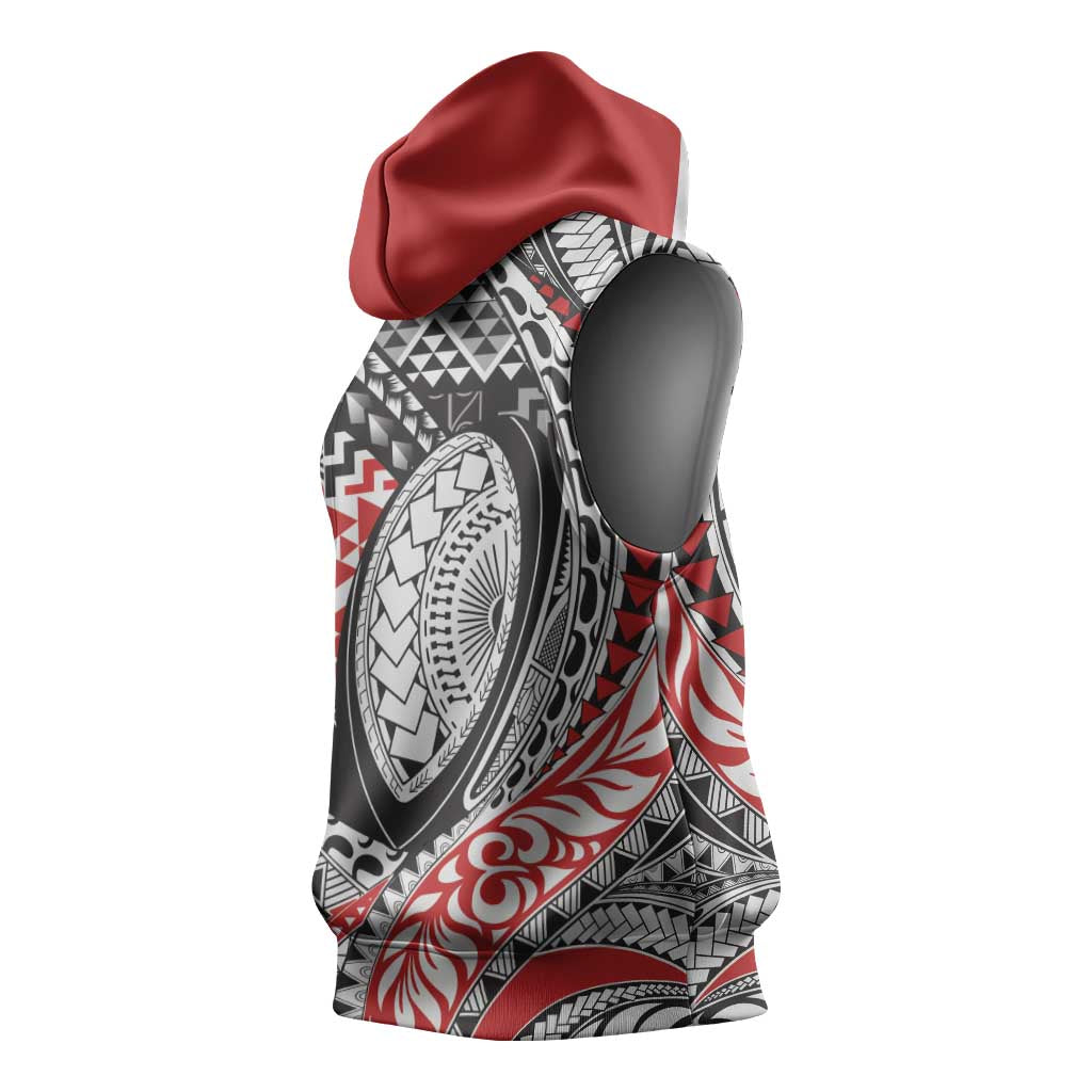 Aotearoa Maori Rugby Tribal Tattoo Sleeveless Hoodie Kowhaiwhai Taniko Patchwork Motifs - Aussie Hoodie