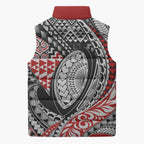 Aotearoa Maori Rugby Tribal Tattoo Sleeveless Puffer Jacket Kowhaiwhai Taniko Patchwork Motifs - Aussie Hoodie
