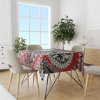 Aotearoa Maori Rugby Tribal Tattoo Tablecloth Kowhaiwhai Taniko Patchwork Motifs