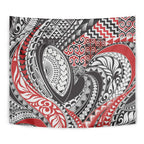 Aotearoa Maori Rugby Tribal Tattoo Tapestry Kowhaiwhai Taniko Patchwork Motifs