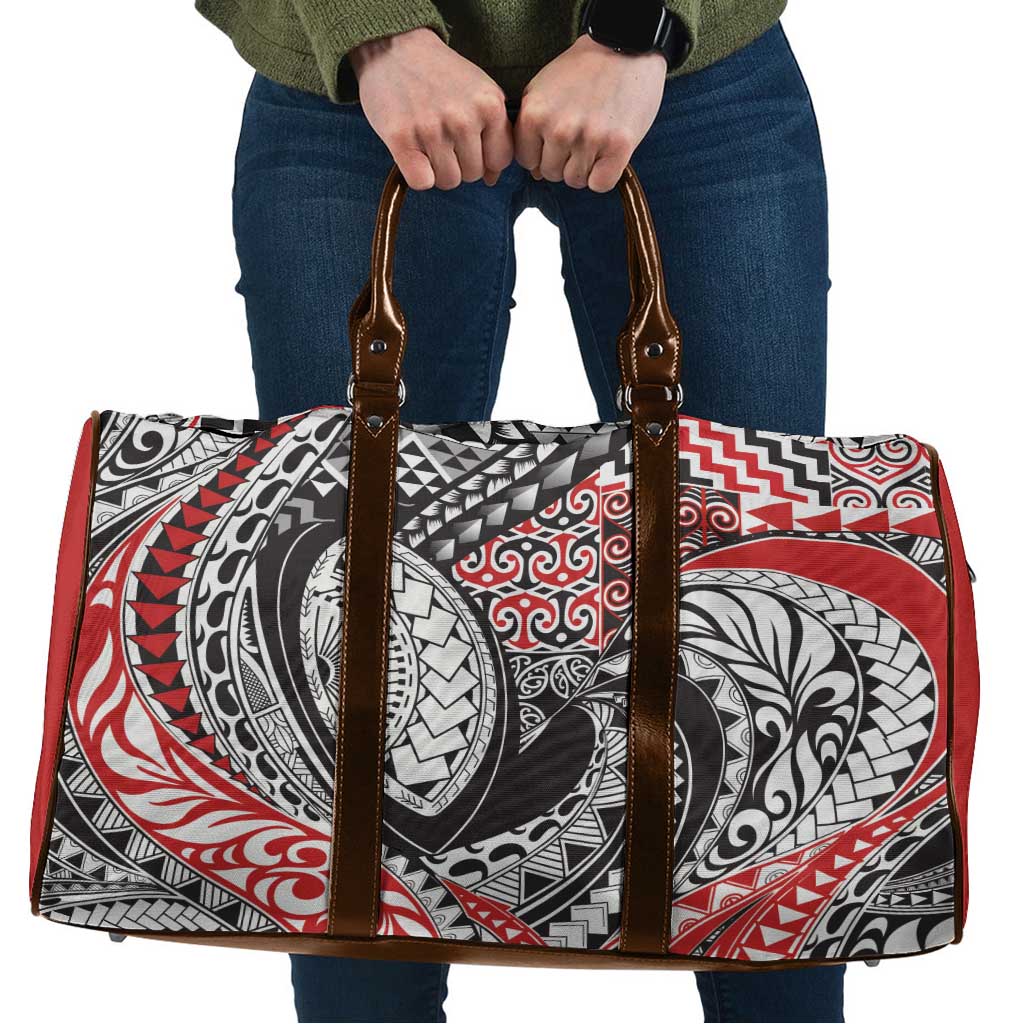 Aotearoa Maori Rugby Tribal Tattoo Travel Bag Kowhaiwhai Taniko Patchwork Motifs - Aussie Hoodie
