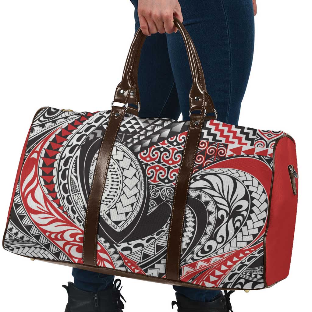 Aotearoa Maori Rugby Tribal Tattoo Travel Bag Kowhaiwhai Taniko Patchwork Motifs - Aussie Hoodie