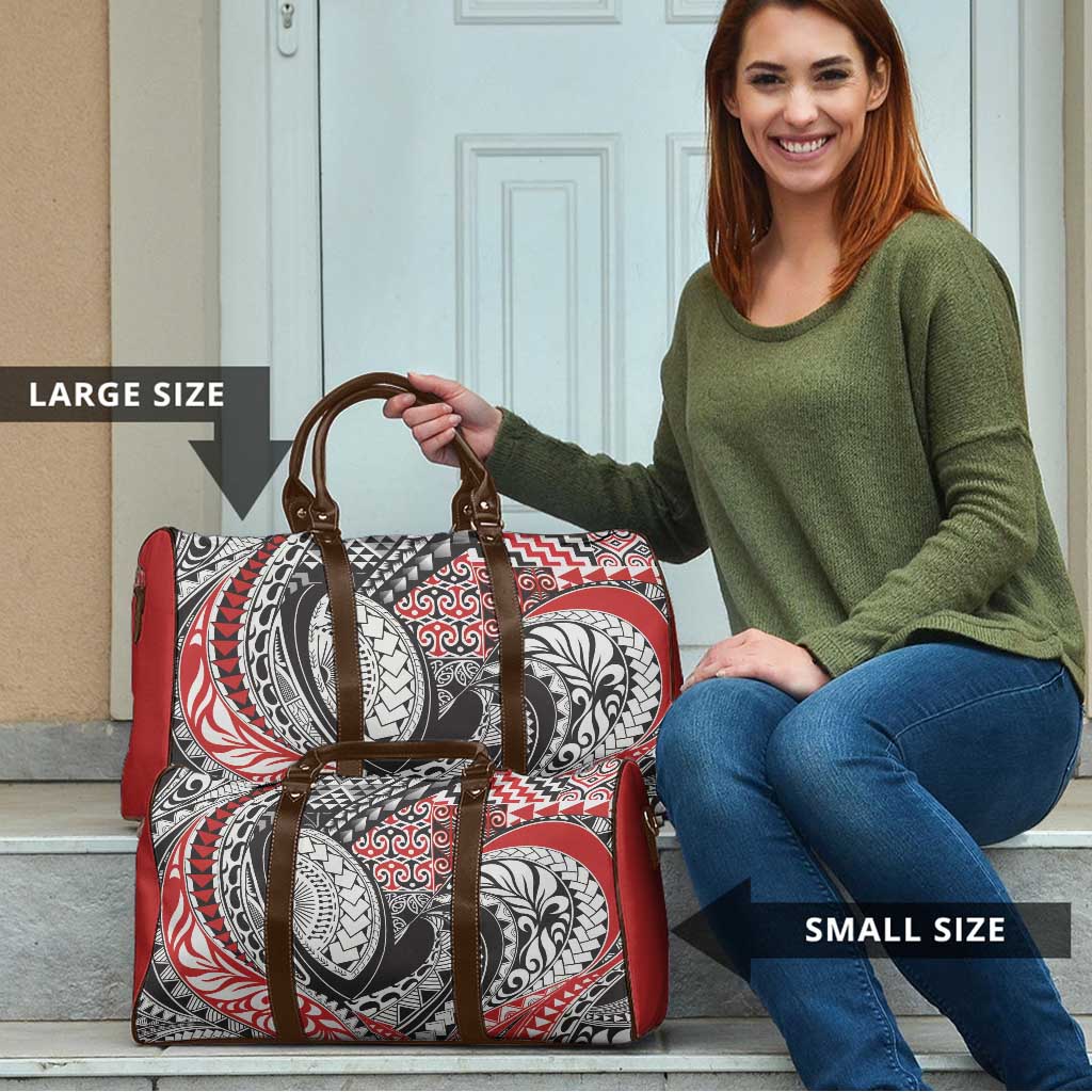 Aotearoa Maori Rugby Tribal Tattoo Travel Bag Kowhaiwhai Taniko Patchwork Motifs - Aussie Hoodie