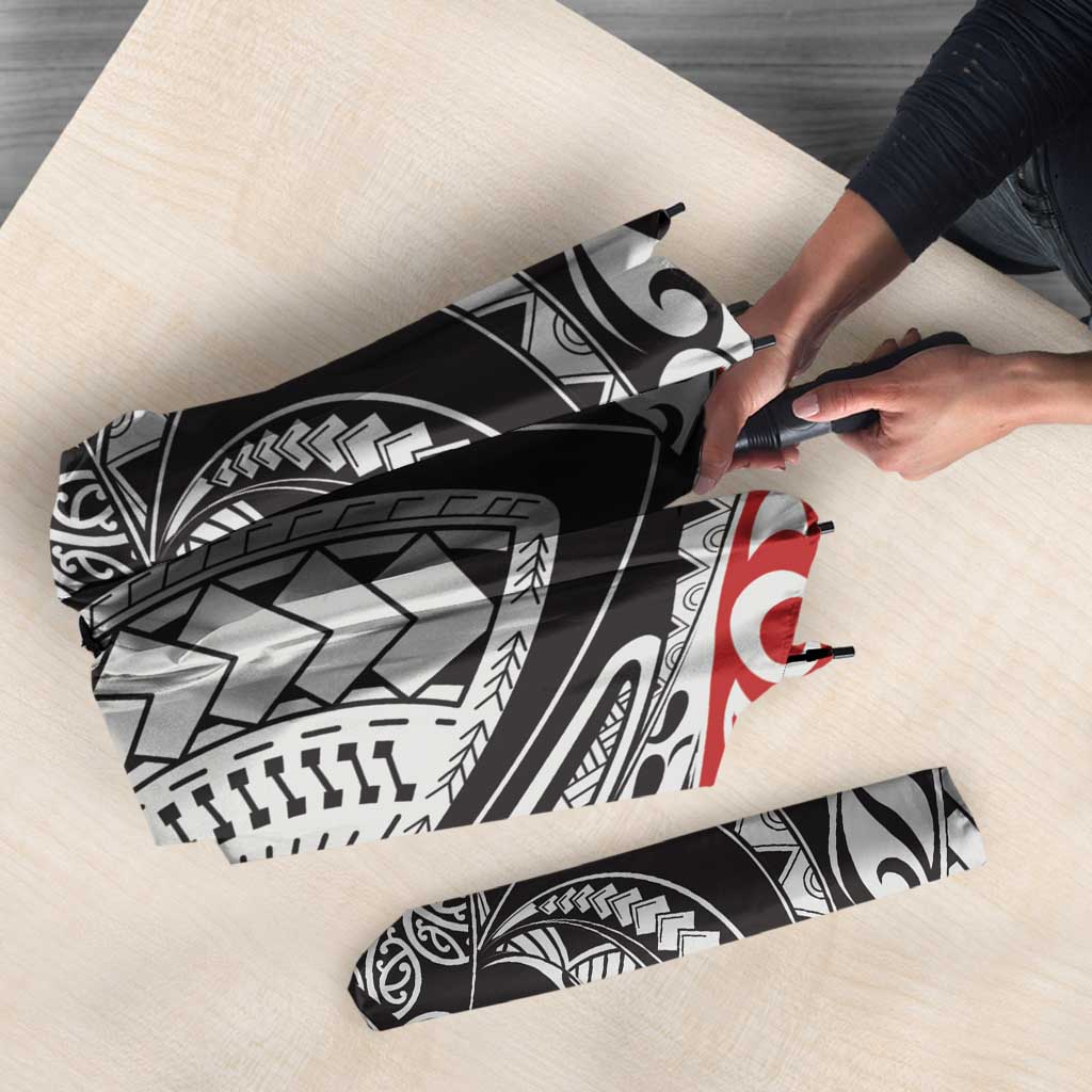 Aotearoa Maori Rugby Tribal Tattoo Umbrella Kowhaiwhai Taniko Patchwork Motifs - Aussie Hoodie