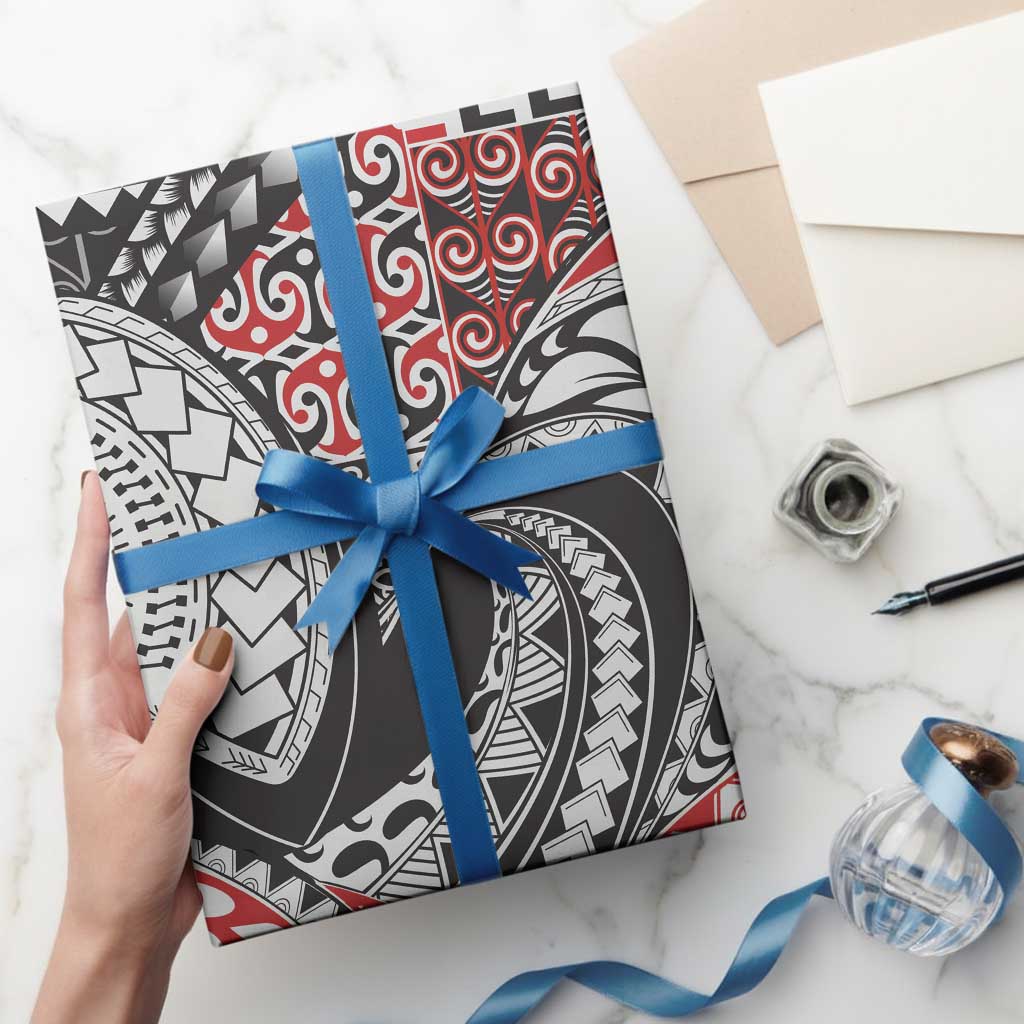 Aotearoa Maori Rugby Tribal Tattoo Wrapping Paper Kowhaiwhai Taniko Patchwork Motifs - Aussie Hoodie