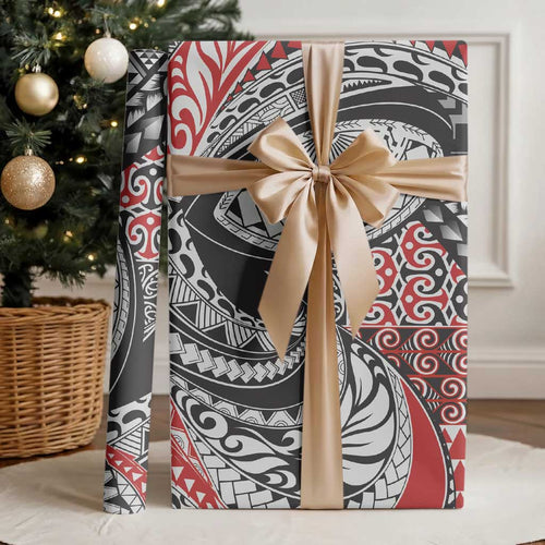 Aotearoa Maori Rugby Tribal Tattoo Wrapping Paper Kowhaiwhai Taniko Patchwork Motifs - Aussie Hoodie