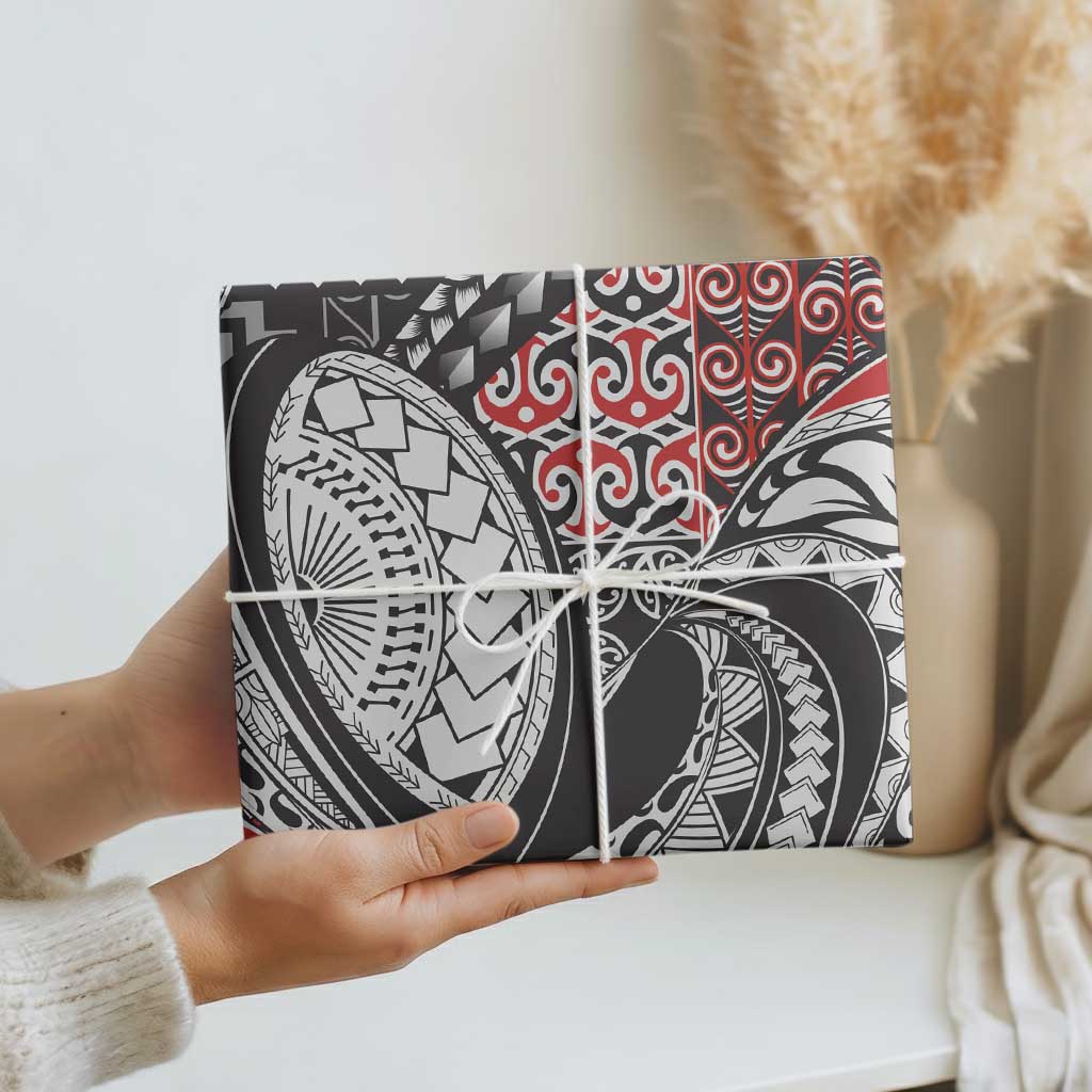 Aotearoa Maori Rugby Tribal Tattoo Wrapping Paper Kowhaiwhai Taniko Patchwork Motifs - Aussie Hoodie