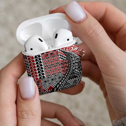 Aotearoa Maori Tribal Tattoo AirPods Case Kowhaiwhai Taniko Patchwork Motifs - Aussie Hoodie