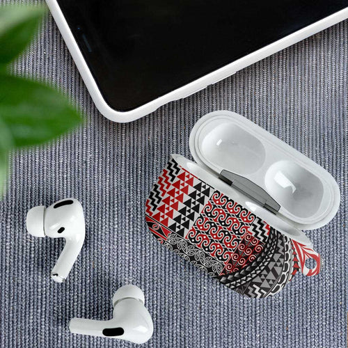 Aotearoa Maori Tribal Tattoo AirPods Case Kowhaiwhai Taniko Patchwork Motifs - Aussie Hoodie