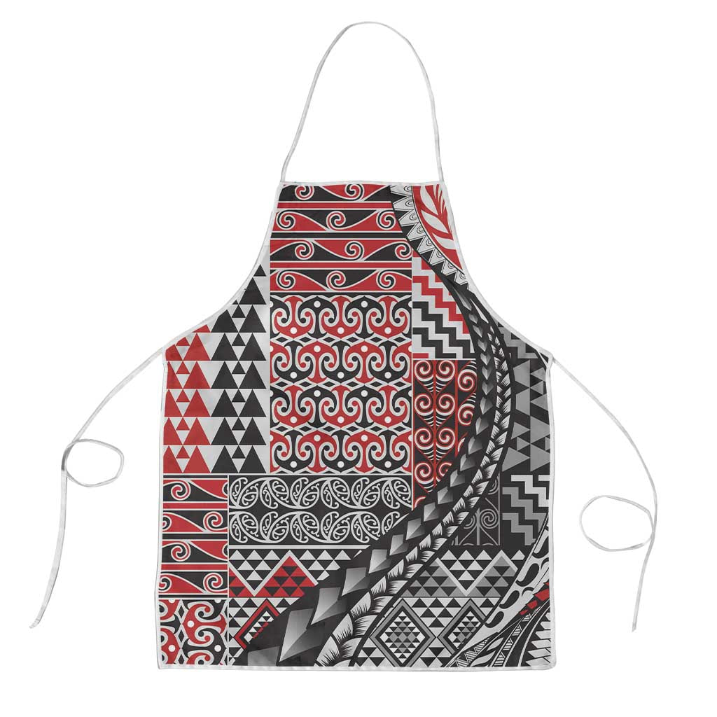 Aotearoa Maori Tribal Tattoo Apron Kowhaiwhai Taniko Patchwork Motifs - Aussie Hoodie