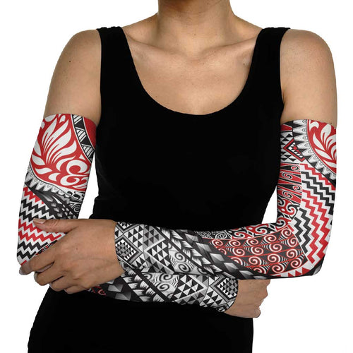 Aotearoa Maori Tribal Tattoo Arm Sleeves Kowhaiwhai Taniko Patchwork Motifs - Aussie Hoodie