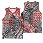Aotearoa Maori Tribal Tattoo Basketball Jersey Kowhaiwhai Taniko Patchwork Motifs - Aussie Hoodie
