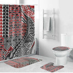 Aotearoa Maori Tribal Tattoo Bathroom Set Kowhaiwhai Taniko Patchwork Motifs - Aussie Hoodie