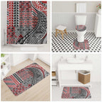 Aotearoa Maori Tribal Tattoo Bathroom Set Kowhaiwhai Taniko Patchwork Motifs - Aussie Hoodie
