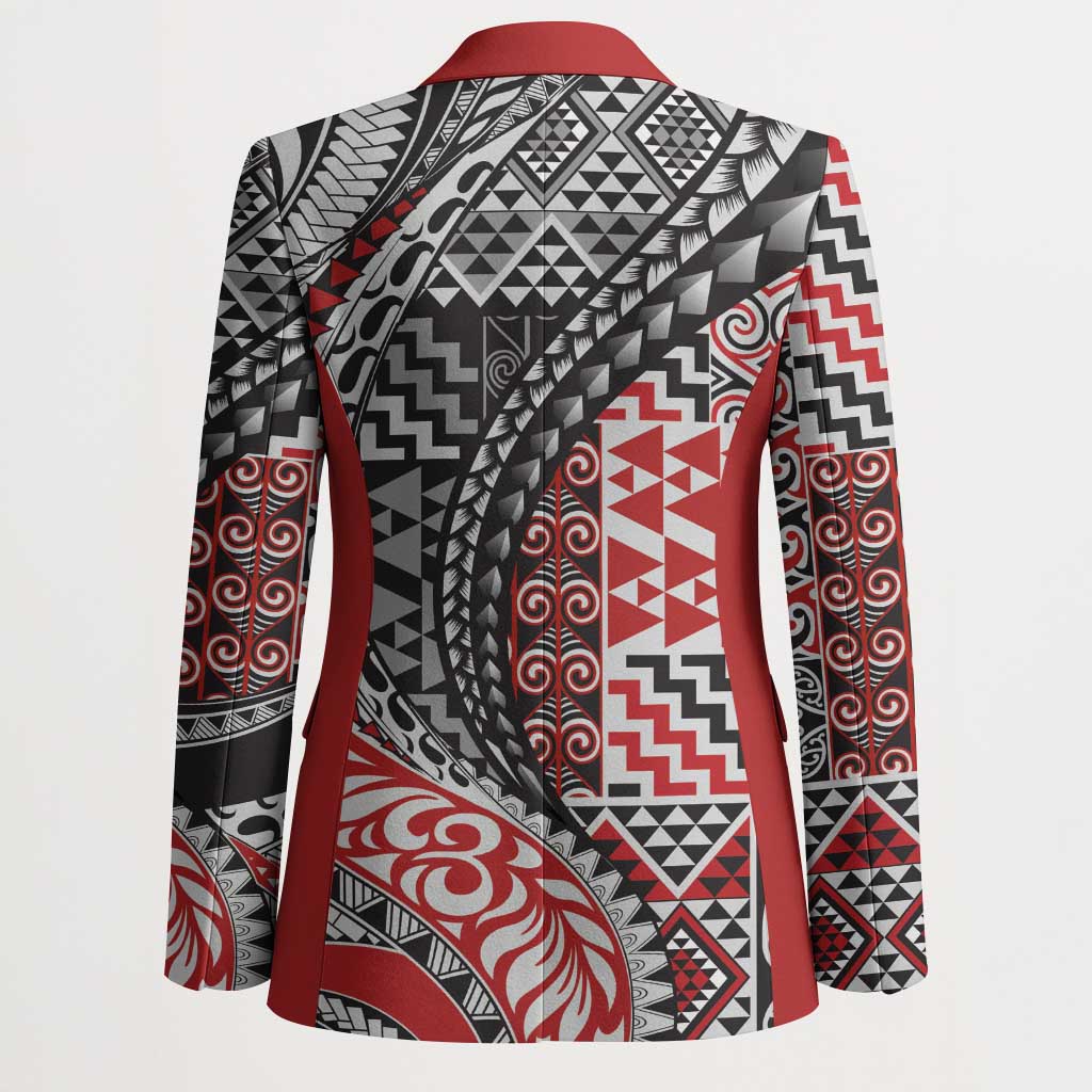 Aotearoa Maori Tribal Tattoo Blazer Kowhaiwhai Taniko Patchwork Motifs - Aussie Hoodie