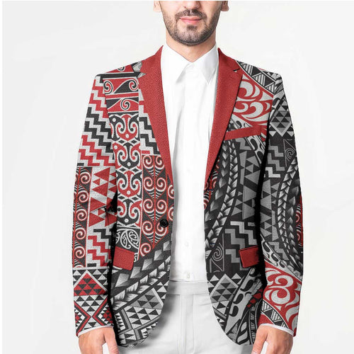 Aotearoa Maori Tribal Tattoo Blazer Kowhaiwhai Taniko Patchwork Motifs - Aussie Hoodie
