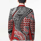 Aotearoa Maori Tribal Tattoo Blazer Kowhaiwhai Taniko Patchwork Motifs - Aussie Hoodie