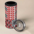 Aotearoa Maori Tribal Tattoo 4 in 1 Can Cooler Tumbler Kowhaiwhai Taniko Patchwork Motifs