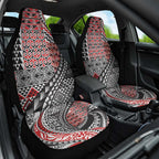 Aotearoa Maori Tribal Tattoo Car Seat Cover Kowhaiwhai Taniko Patchwork Motifs