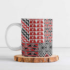 Aotearoa Maori Tribal Tattoo Ceramic Mug Kowhaiwhai Taniko Patchwork Motifs - Aussie Hoodie