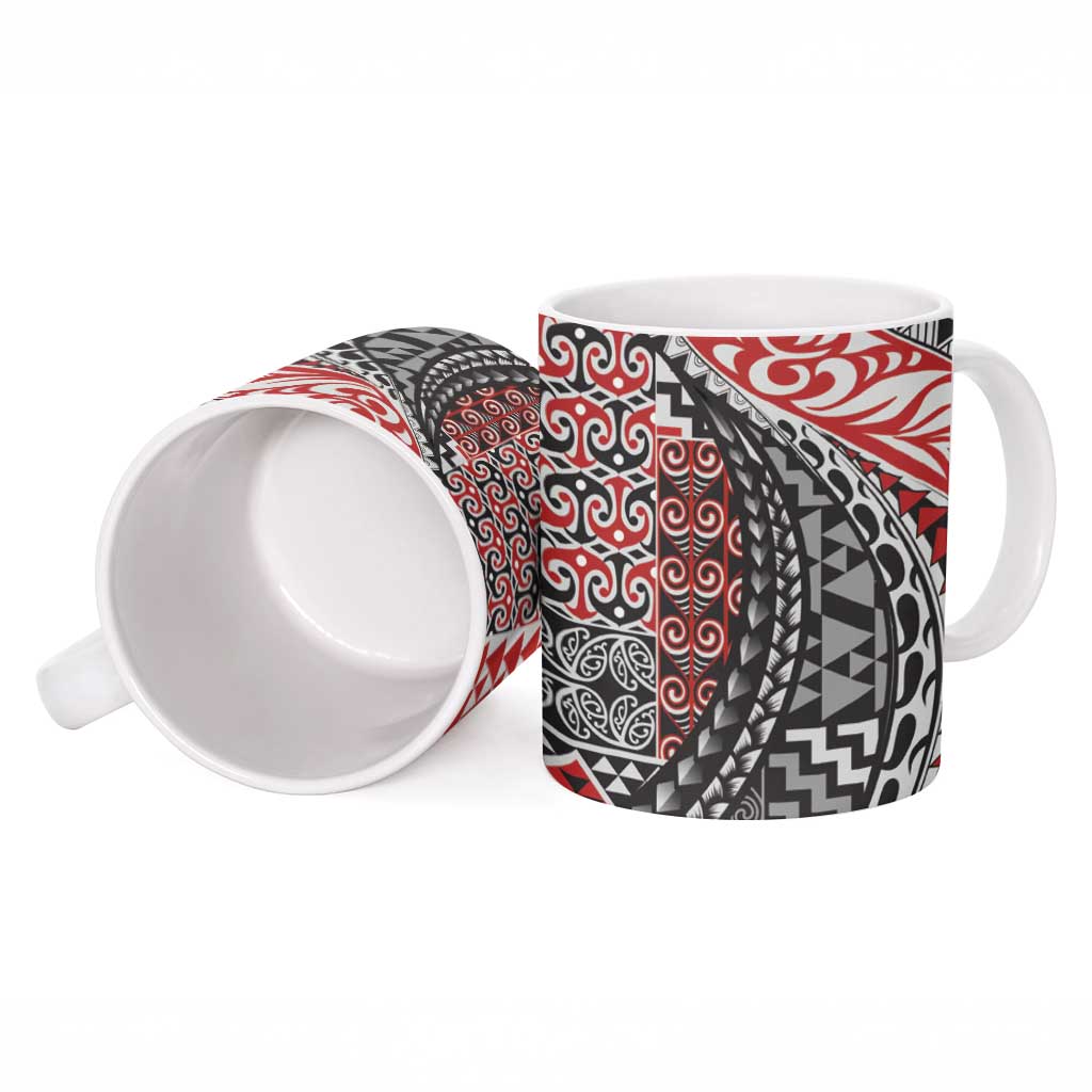 Aotearoa Maori Tribal Tattoo Ceramic Mug Kowhaiwhai Taniko Patchwork Motifs - Aussie Hoodie