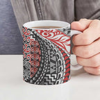 Aotearoa Maori Tribal Tattoo Ceramic Mug Kowhaiwhai Taniko Patchwork Motifs - Aussie Hoodie