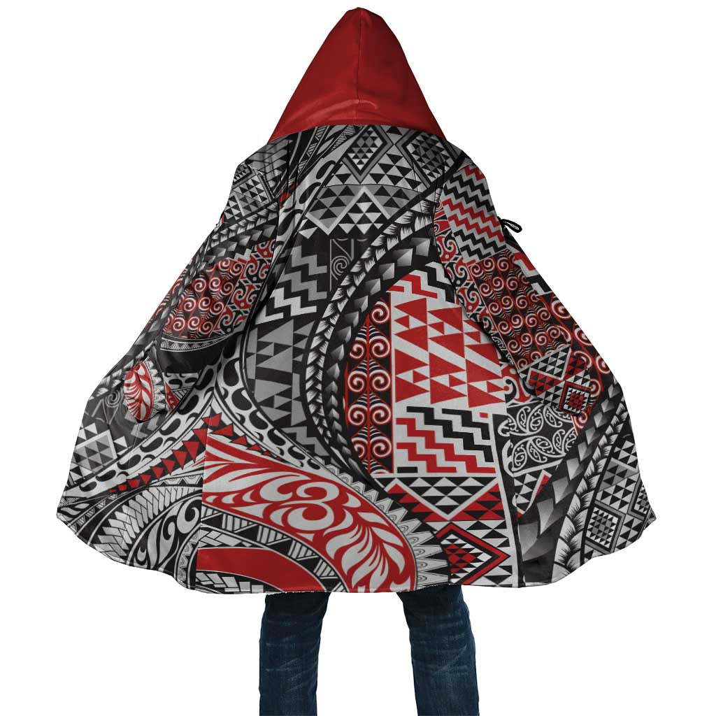 Aotearoa Maori Tribal Tattoo Cloak Kowhaiwhai Taniko Patchwork Motifs - Aussie Hoodie