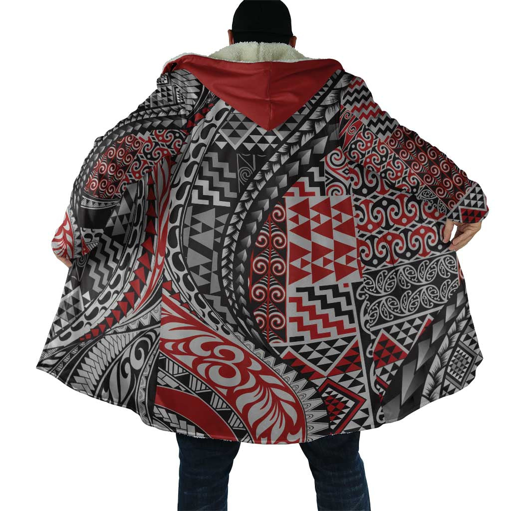 Aotearoa Maori Tribal Tattoo Cloak Kowhaiwhai Taniko Patchwork Motifs - Aussie Hoodie