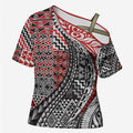 Aotearoa Maori Tribal Tattoo Cross Shoulder Shirt Kowhaiwhai Taniko Patchwork Motifs - Aussie Hoodie