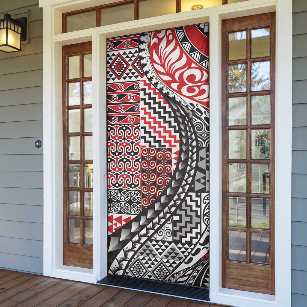 Aotearoa Maori Tribal Tattoo Door Cover Kowhaiwhai Taniko Patchwork Motifs - Aussie Hoodie
