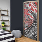 Aotearoa Maori Tribal Tattoo Door Cover Kowhaiwhai Taniko Patchwork Motifs - Aussie Hoodie