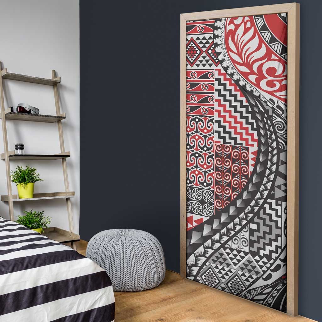 Aotearoa Maori Tribal Tattoo Door Cover Kowhaiwhai Taniko Patchwork Motifs - Aussie Hoodie
