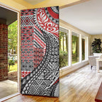Aotearoa Maori Tribal Tattoo Door Cover Kowhaiwhai Taniko Patchwork Motifs - Aussie Hoodie