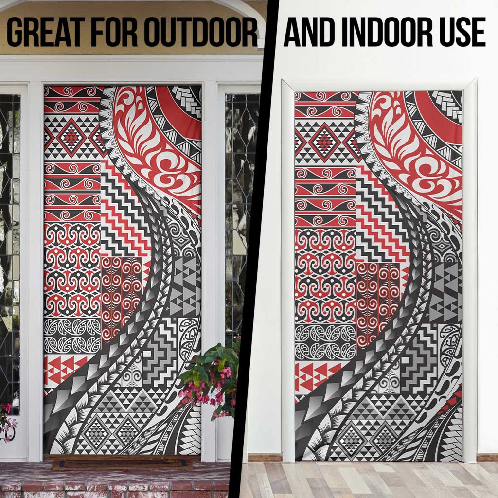 Aotearoa Maori Tribal Tattoo Door Cover Kowhaiwhai Taniko Patchwork Motifs - Aussie Hoodie