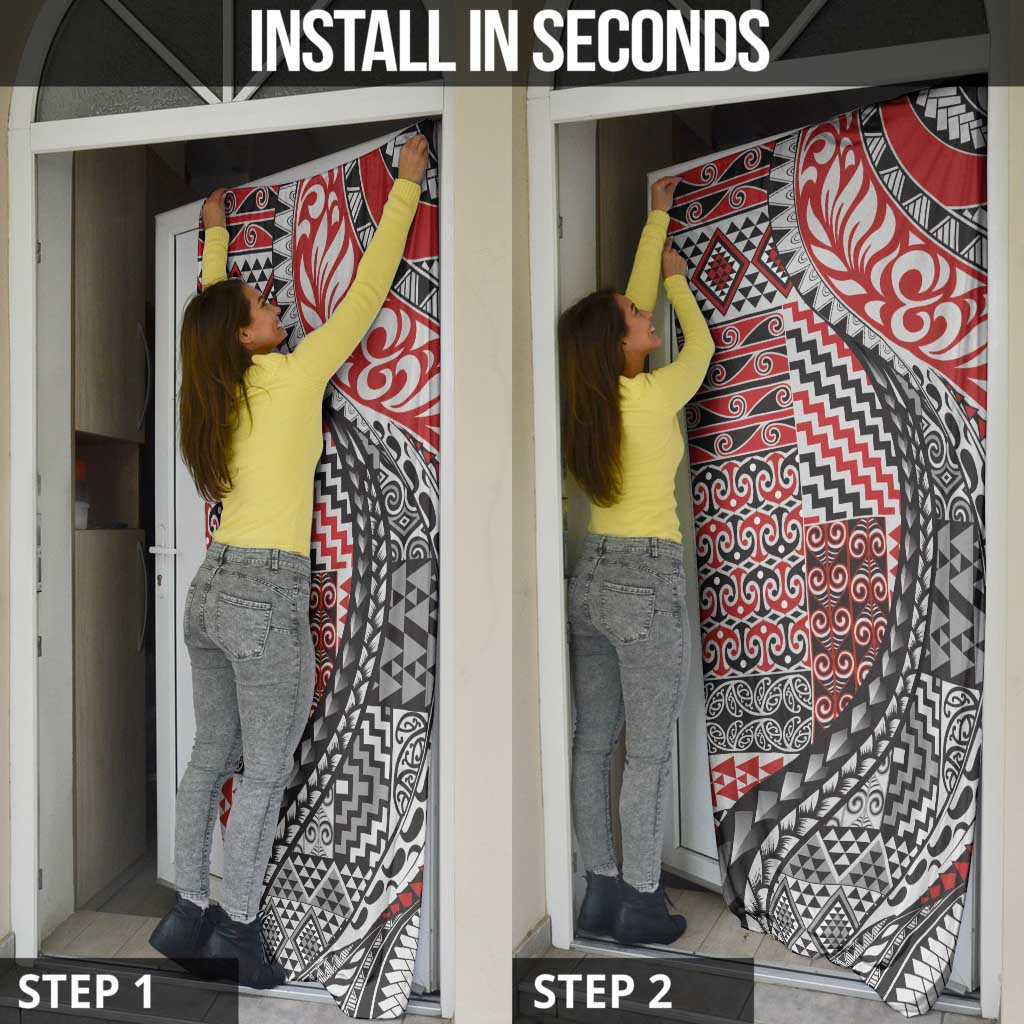 Aotearoa Maori Tribal Tattoo Door Cover Kowhaiwhai Taniko Patchwork Motifs - Aussie Hoodie
