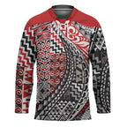 Aotearoa Maori Tribal Tattoo Hockey Jersey Kowhaiwhai Taniko Patchwork Motifs - Aussie Hoodie