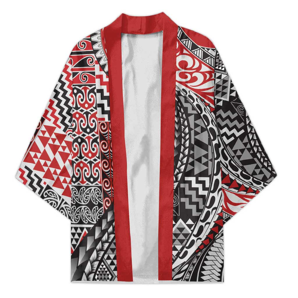 Aotearoa Maori Tribal Tattoo Kimono Kowhaiwhai Taniko Patchwork Motifs - Aussie Hoodie