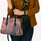 Aotearoa Maori Tribal Tattoo Leather Bag Kowhaiwhai Taniko Patchwork Motifs - Aussie Hoodie