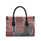 Aotearoa Maori Tribal Tattoo Leather Bag Kowhaiwhai Taniko Patchwork Motifs - Aussie Hoodie