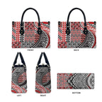 Aotearoa Maori Tribal Tattoo Leather Bag Kowhaiwhai Taniko Patchwork Motifs - Aussie Hoodie